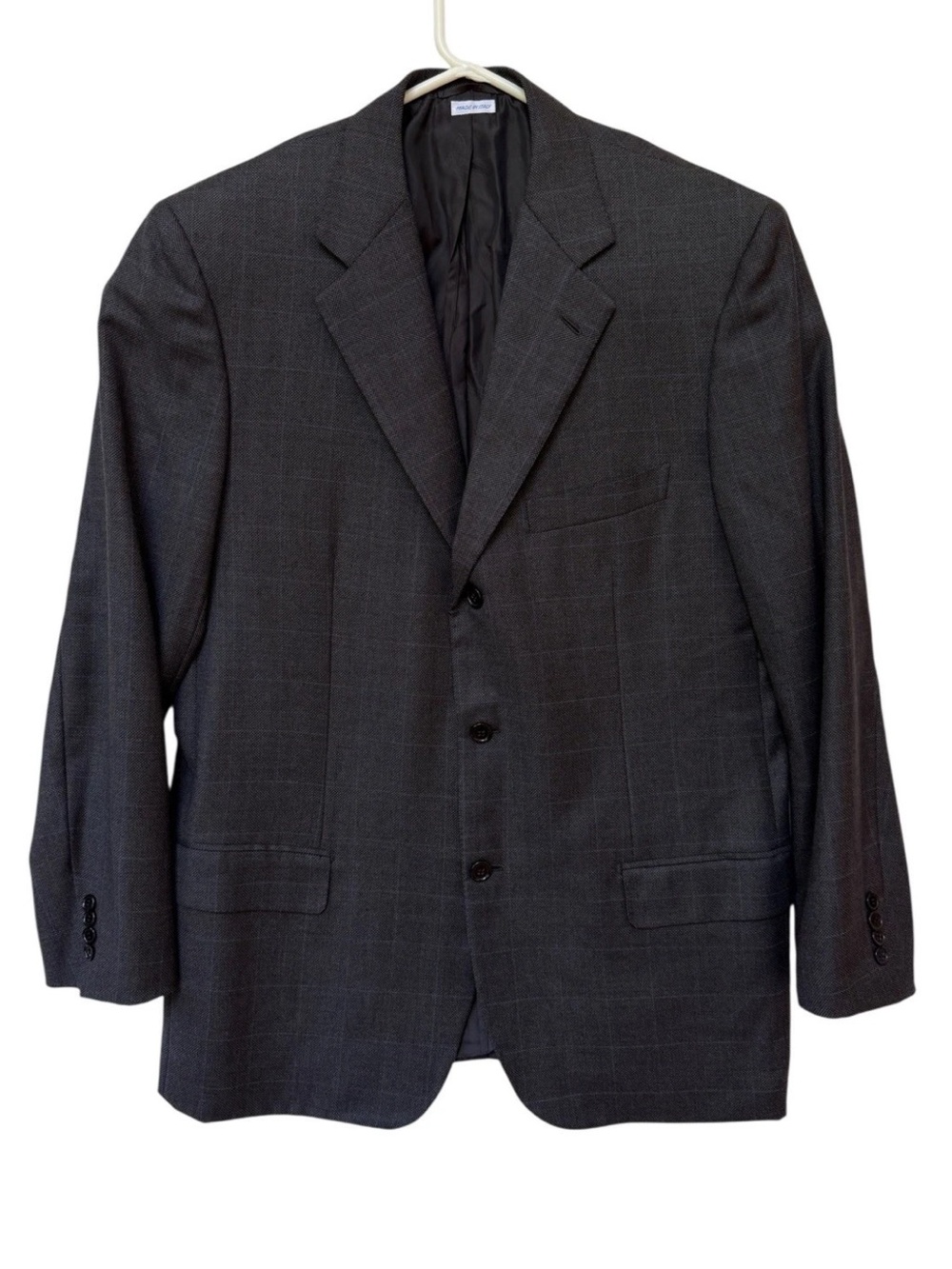 Brioni Nomentano Three-Button Wool Suit Blazer Mens Sz 44L Grey/Blue